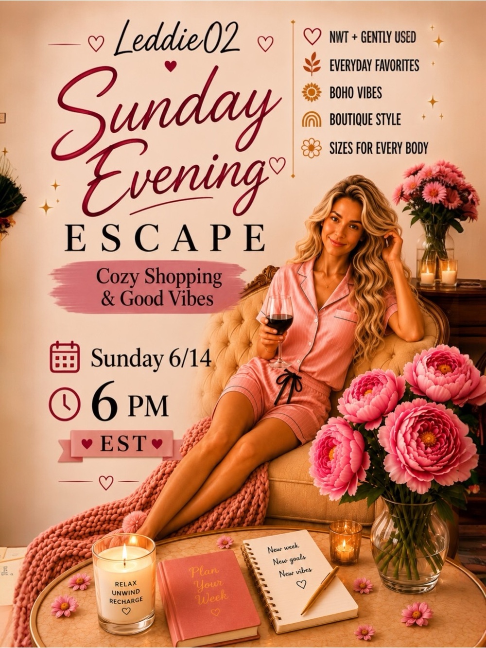 ✨ 6/14✨SUNDAY Evening Escape 💫 Cozy Shopping & Good Vibe 🌸New Unlisted Finds ✨🛍️